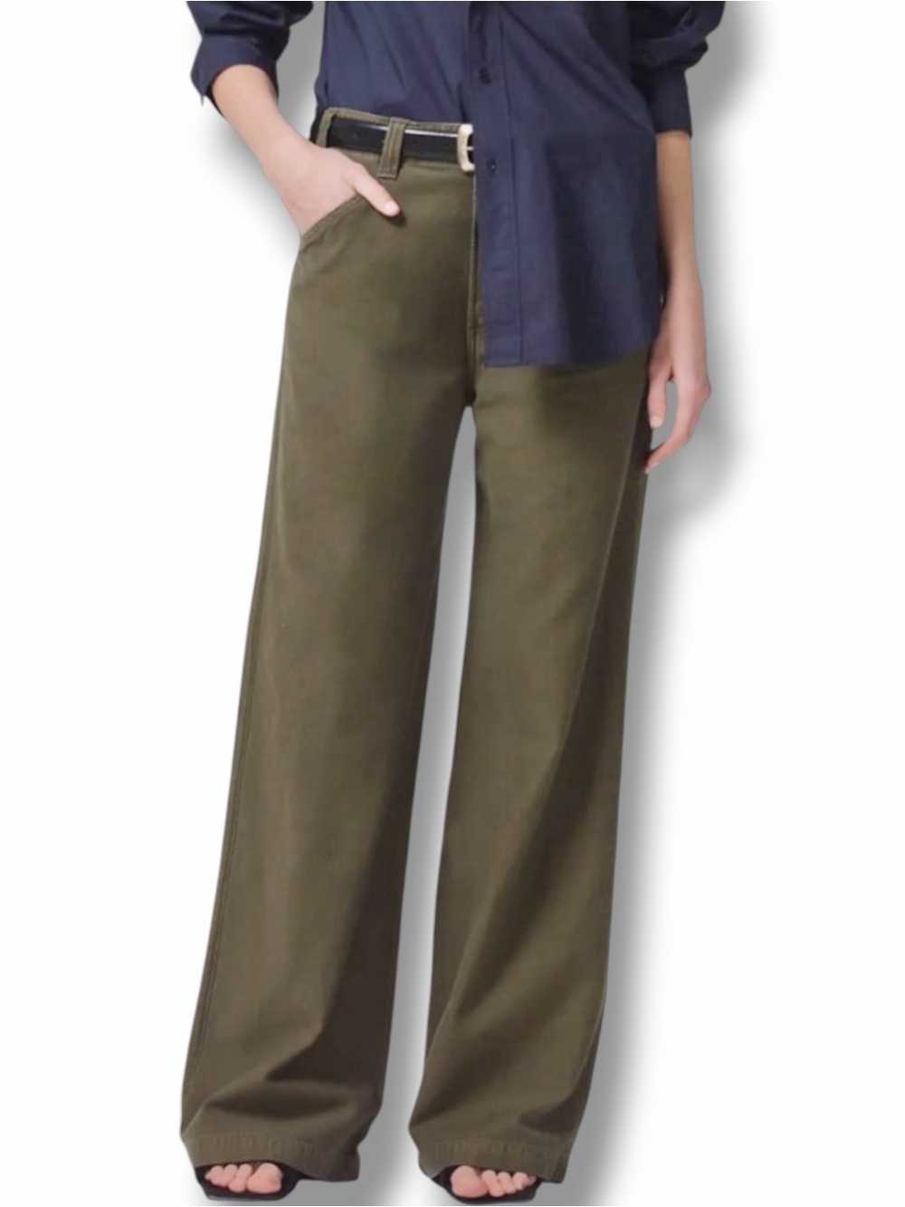 Citizens of Humanity Paloma Utility Trousers Size 28 Army Green